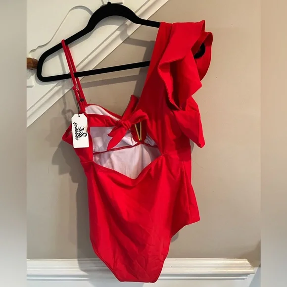 Red Ruffled Swimsuit - Picture 4 of 7